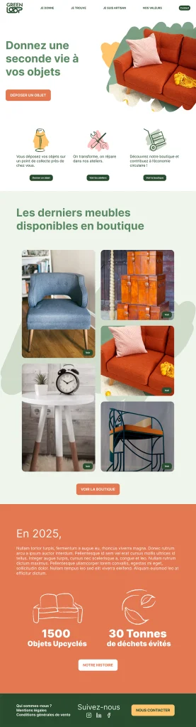 maquette web d'un site d'e-commerce