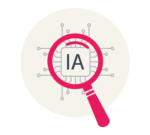 Loupe recherche sur symbole de l'IA